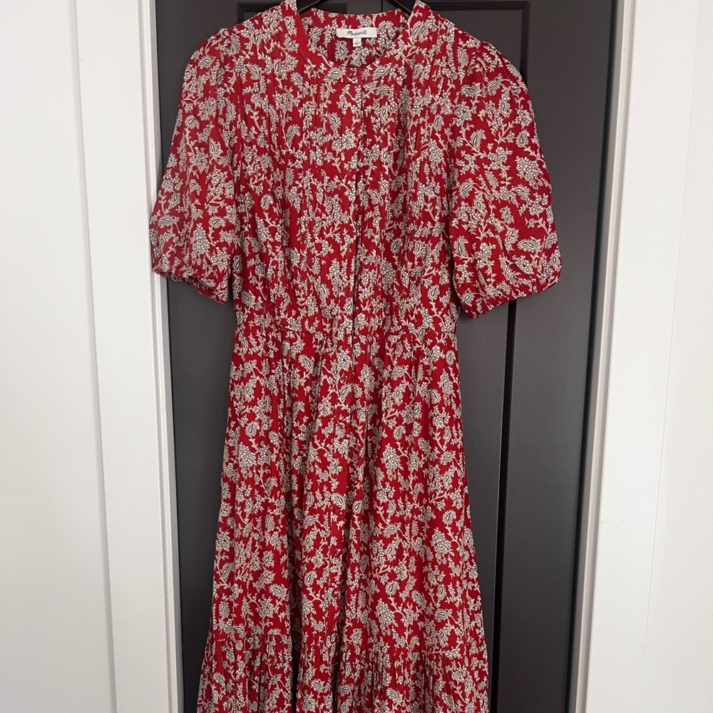 Madewell Red Floral Maxi Dress